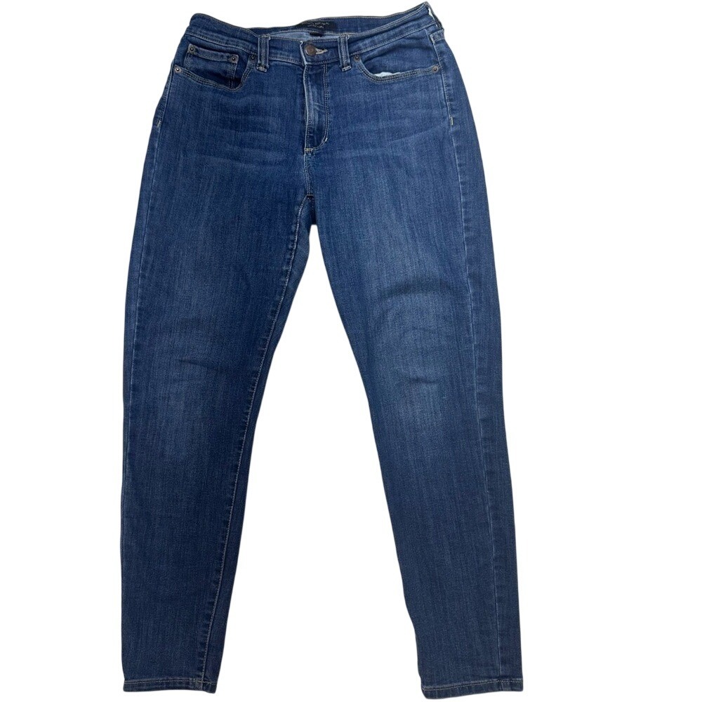 Banana Republic Skinny Jeans Womens 28/6 Blue High Rise Dark Wash Stretch Denim